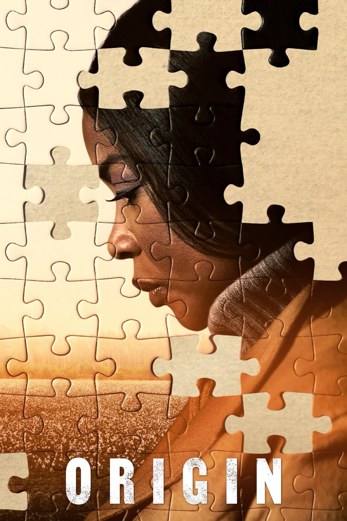 a profile image of Aunjanue Ellis-Taylor, made to look like a jigsaw with several pieces missing