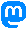A blue speech bubble with a white 'm', the Mastodon logo.
